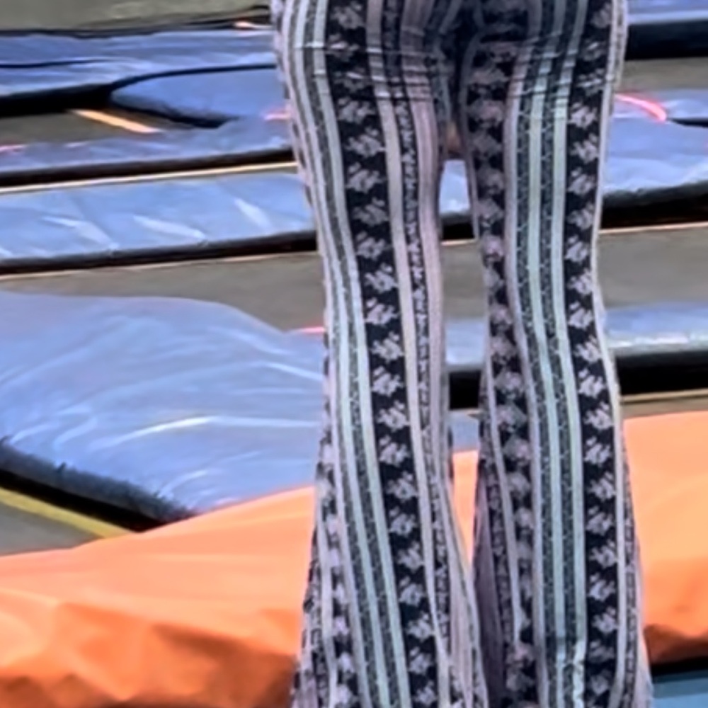 Striped Black and White Women's Flared Pants